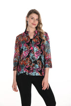 Abstract Art-Print Jacket Style 256278