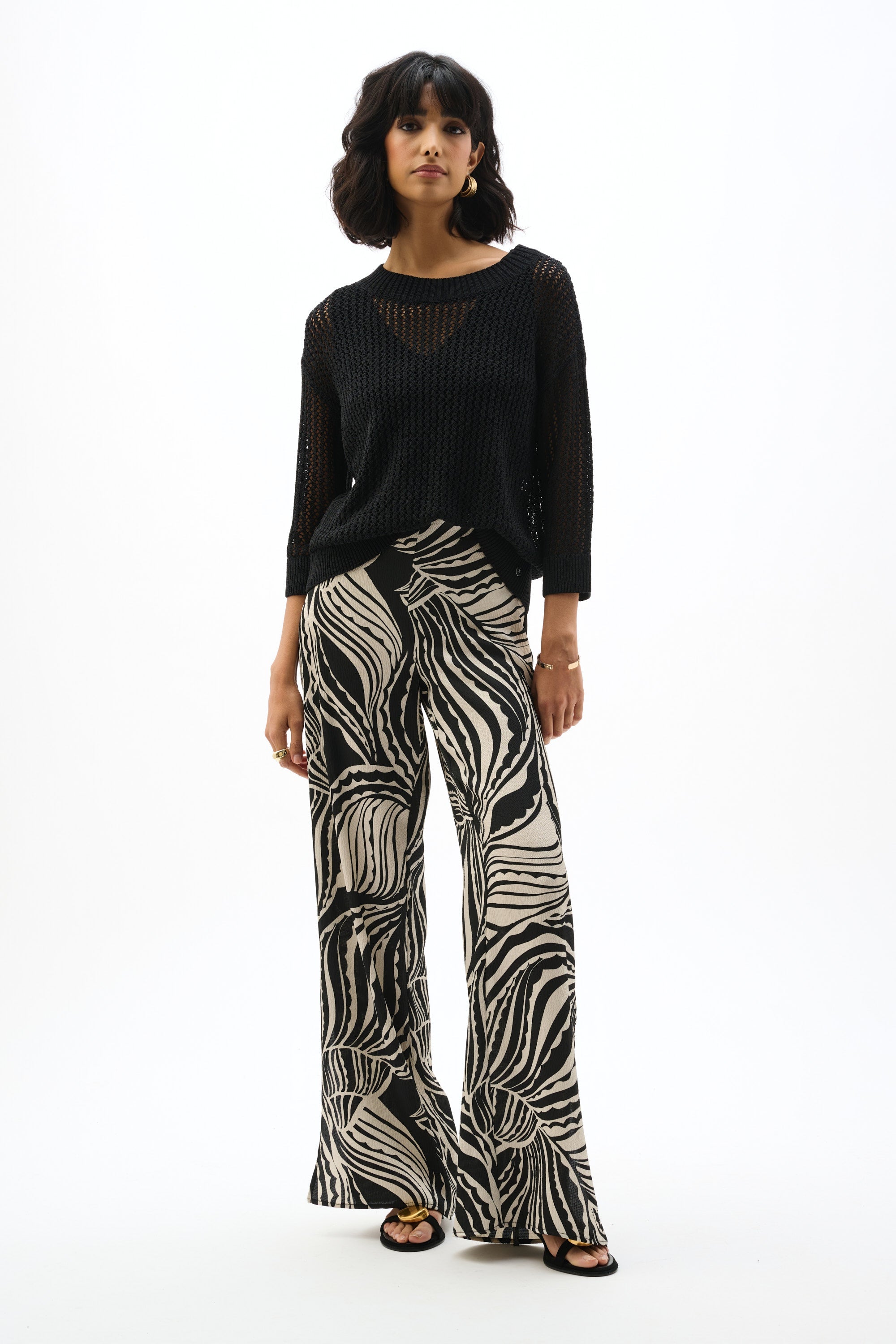 Acrylic Blend Open Stitch Sweater 262976