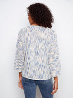 3/4 Sleeve Drop Shoulder V-Neck Sweater